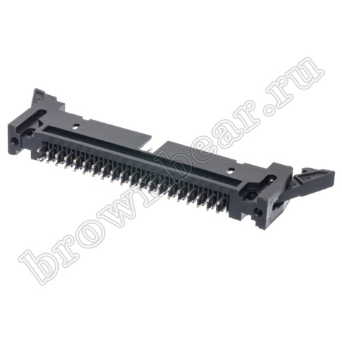 Разъем IDC 2х20 вилка на плату с защелками, шаг 2.54мм SCM-40 фото 2