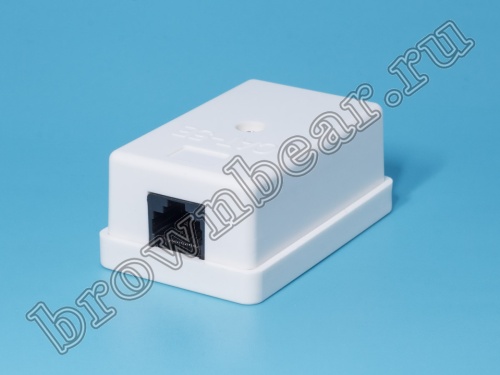 Розетка компьютерная накладная одинарная RJ-45 категория 5е, универсальная, белая  фото 2