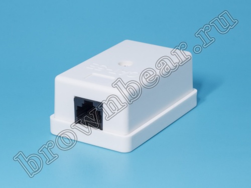 Розетка компьютерная накладная одинарная RJ-45 категория 5е, универсальная, белая  фото 4