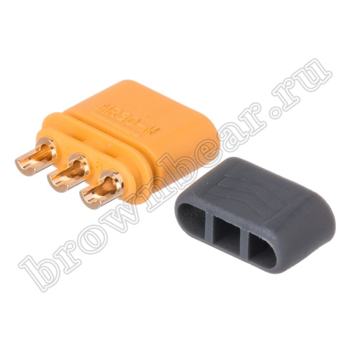Разъем питания MR30 для АКБ, 3 контакта, штекер на кабель с кожухом MR30-M.G.Y фото 7