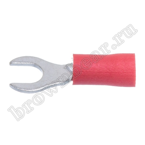 Клемма вилочная обжимная тип "U" 4.3 мм на провод 0.5 - 1.5 мм². круглая, изолированная, кратно 100шт. TYRI-1.25-4 фото 6