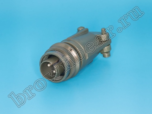 Разъём Amphenol серии MS, 2 контакта, вилка на кабель, тип 10SL, резьбовой MS3106E-10SL-4P