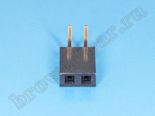 Разъем 1х2 гнездо на плату, шаг 2.54 мм, прямой угол фото 3