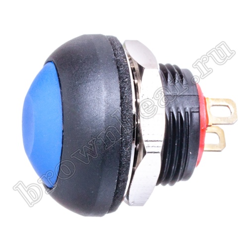 Кнопка влагозащищенная IP67 без фиксации, 12мм круглая на блок, НР, синяя PSW-7-Bl фото 3