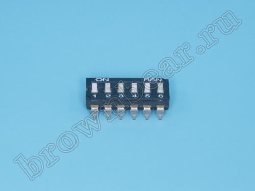 Переключатель Dip-Switch 6 контактных групп, планарный (B013E) SWD4-6 фото 3