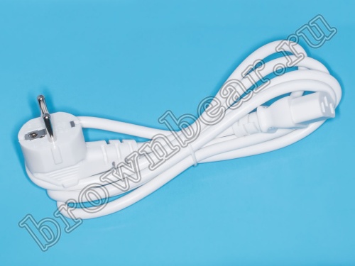 Кабель (шнур) питания 220В IEC320, CEE7/7 - C13, прямой, белый, 10А (3x0.75мм²), 1.8 метра фото 2