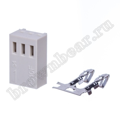 Разъем питания 3 контакта, гнездо на кабель, шаг 2.54 мм HU-3 фото 7