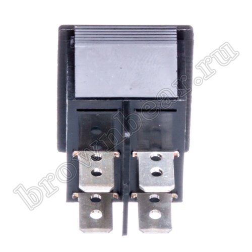 Выключатель клавишный (рокерный) 220В, 4 контакта (on-off), 29х22мм, с подсветкой, зеленый SWR-78/G фото 5