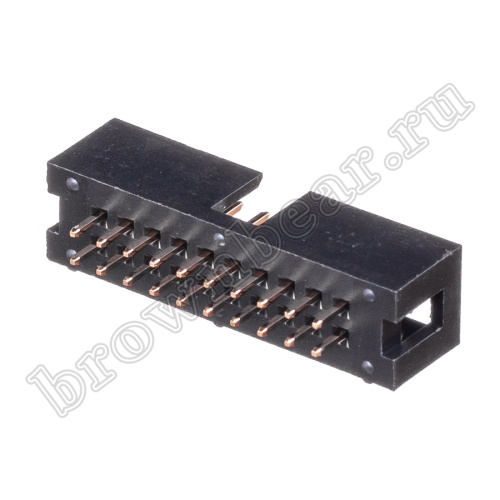 Разъем IDC 2х10 вилка на плату, шаг 2.54мм BH-20 фото 3