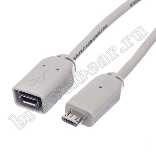 Кабель интерфейсный type micro USB вилка - гнездо, 1.8 метра фото 2