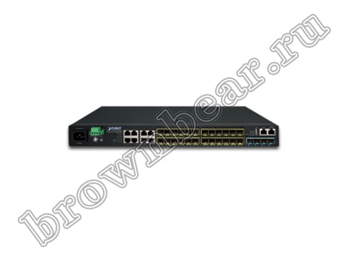 SGS-6341-16S8C4XR Управляемый L3 стекируемый коммутатор Planet, 16 портов SFP 100/1000Мбит/с, 8 портов TP/SFP 1000Мбит/с, 4 порта SFP+ 10Гб/с, с резервным питанием фото 4