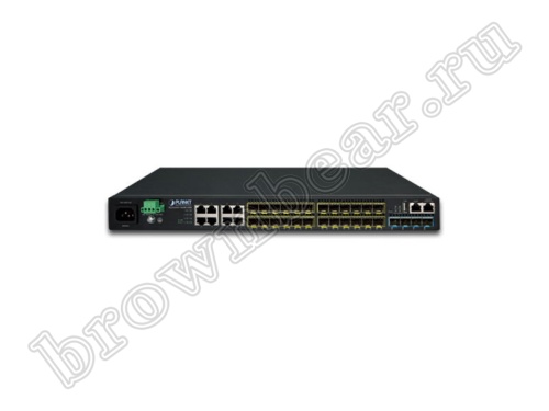 SGS-6341-16S8C4XR Управляемый L3 стекируемый коммутатор Planet, 16 портов SFP 100/1000Мбит/с, 8 портов TP/SFP 1000Мбит/с, 4 порта SFP+ 10Гб/с, с резервным питанием фото 3