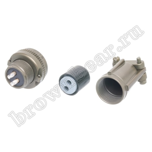 Разъём Amphenol серии MS, 2 контакта, вилка на кабель, тип 12S, резьбовой MS3106E-12S-3P фото 5