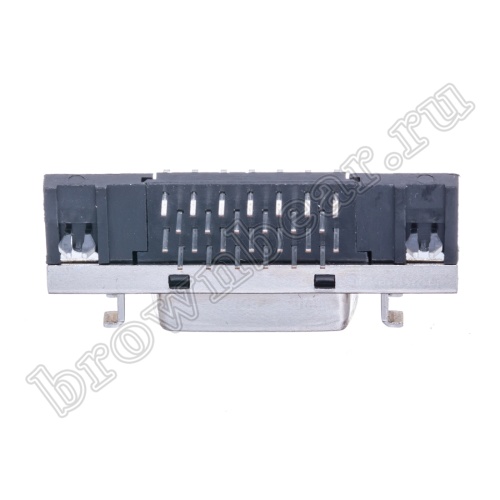 Разъем Micro D-SUB 26 контактов, гнездо на плату, прямой угол, без крепежных винтов MDR-26F фото 6