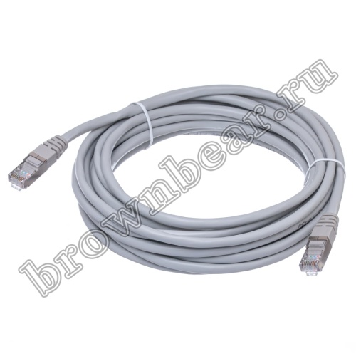 Патч-корд FTP RJ-45, категория 5e, экранированный, литой, 6 метров, серый 