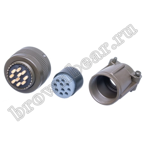Разъем Amphenol серии 97B, ACA-B, 10 контактов, розетка на кабель, тип 18, байонет 97B3106E-18-1S фото 7