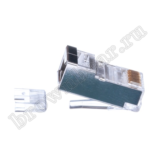 Разъём RJ-45 экранированный, 5 категории, для одножильного, кабеля cо вставкой  TPS5-8P8C-S фото 2