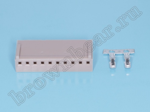 Разъем питания 10 контактов, гнездо на кабель, шаг 2.54 мм HU-10 фото 5