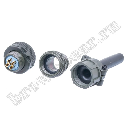 Разъём промышленный круглый MIL-5015 серии MS 4 контакта, гнездо на кабель фото 2