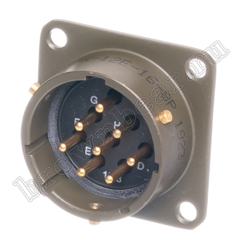 Разъём Amphenol серии 62IN, 8 контактов, вилка на блок, тип 16,  байонетный 62IN-12E-16-8P