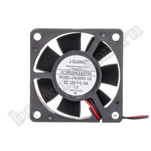 Вентилятор для корпуса 60х60х20, DC 12В, 0.16А, подшипник качения DAC6020L12B