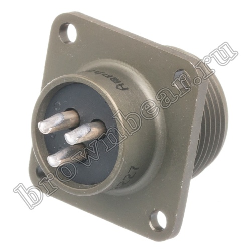 Разъём Amphenol серии MS, 3 контакта, розетка на блок, тип 14S, резьбовой MS3102E-14S-7S фото 2