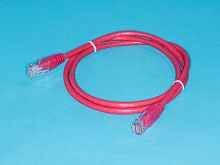 Патч-корд UTP RJ-45, категория 5e, литой, 1 метр, красный 