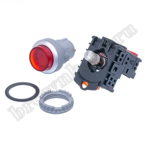 Кнопка управления выступающая, с подсветкой, без фиксации, d 30 мм, НЗ, красная TN2IL2RN-1B фото 6