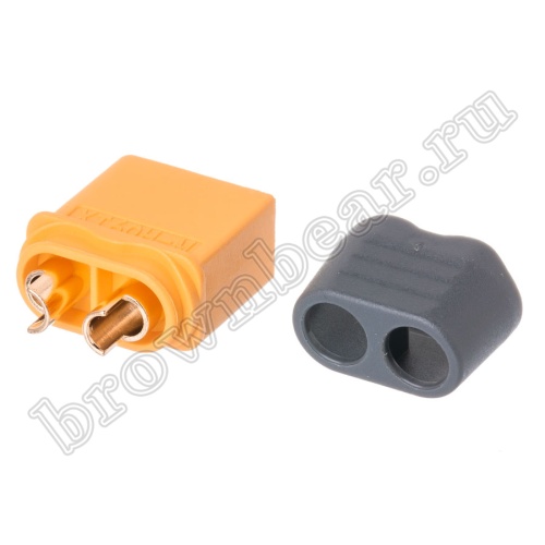 Разъем питания XT60 для АКБ, 2 контакта, штекер на кабель с кожухом XT60H-M.G.Y фото 7