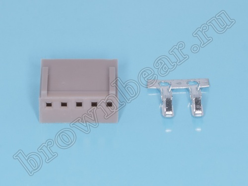 Разъем питания 5 контактов, гнездо на кабель, шаг 2.54 мм HU-5 фото 5