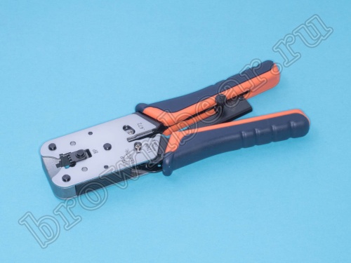 Пресс-клещи (кримпер) для обжима разъемов RJ-45, c храповым механизмом HT-L2182R фото 2