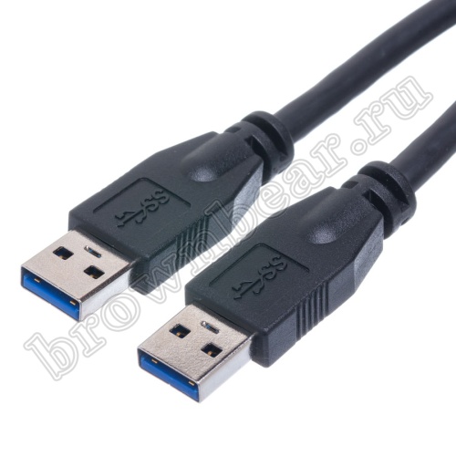 Кабель интерфейсный USB 3.0, type А - type А, вилка - вилка, черный, 1.8 метра фото 2