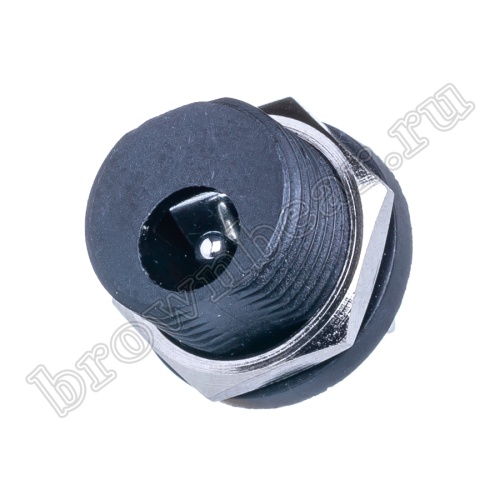 Разъем питания штырьковый DC гнездо 2.1 х 5.5 мм, на приборный блок DJK-03A