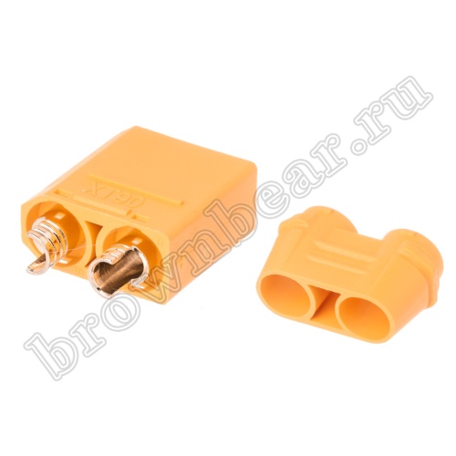 Разъем питания XT90 для АКБ, 2 контакта, штекер на кабель с кожухом XT90H-M.G.Y фото 7