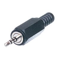 Разъём mini Jack 2.5мм, 4 контакта, стерео штекер, пластмассовый корпус AUD-32