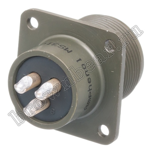 Разъём Amphenol серии MS, 3 контакта, розетка на блок, тип 16, резьбовой MS3102E-16-10S фото 5