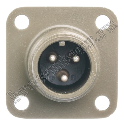Разъём Amphenol серии MS, 3 контакта, вилка на блок, тип 10SL, резьбовой MS3102E-10SL-3P фото 2