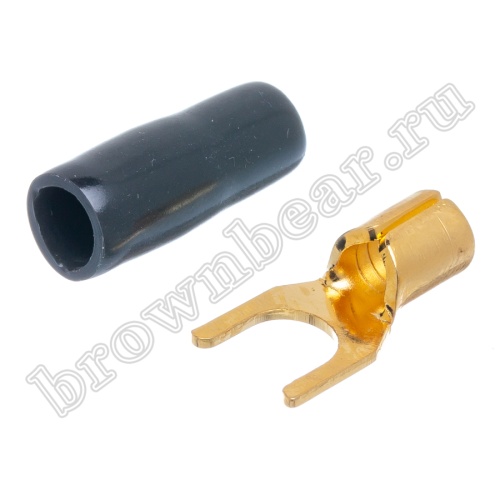 Клемма вилочная обжимная тип "U" 4.0 мм, на провод  d 4 мм, черная TSY-1B фото 5