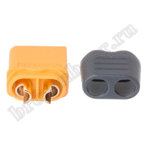 Разъем питания XT60 для АКБ, 2 контакта, штекер на кабель с кожухом XT60H-M.G.Y фото 9