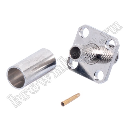 Разъем SMA гнездо на приборный блок RG-58, обжимной, крепление под 4 винта SMA-BC58J1 фото 2
