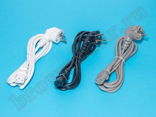 Кабель (шнур) питания 220В IEC320, CEE7/7 - C13, прямой, белый, 10А (3x0.75мм²), 1.8 метра фото 4