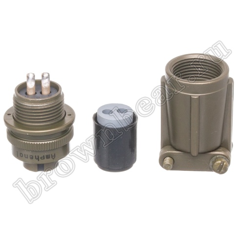 Разъём Amphenol серии MS, 2 контакта, розетка на кабель, тип 10SL, резьбовой MS3106E-10SL-4S фото 3