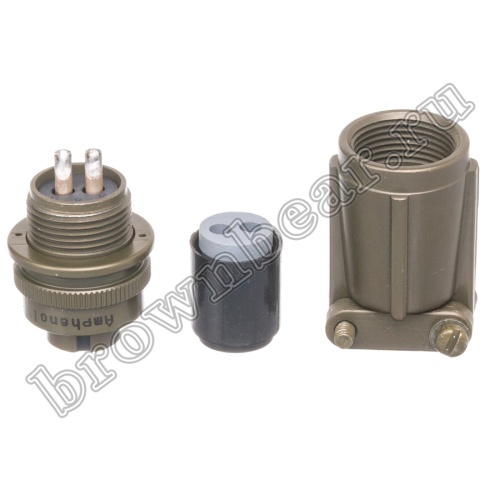 Разъём Amphenol серии MS, 2 контакта, розетка на кабель, тип 10SL, резьбовой MS3106E-10SL-4S фото 3