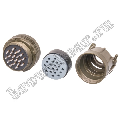 Разъём Amphenol серии MS, 20 контактов, розетка на кабель, тип 28, резьбовой MS3106E-28-16S фото 7