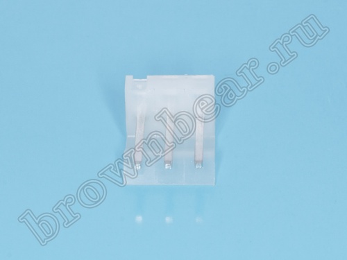 Разъем питания 3 контакта, вилка на плату, шаг 3.96 мм PWL-3 фото 4