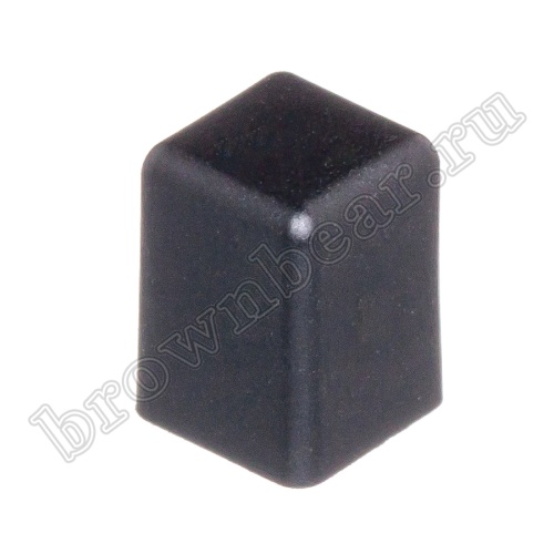 Колпачок квадратный для мини кнопки, черный, тип 2, размер 7.2 х 7.2 х 9.6 мм PSM1-K-2-B