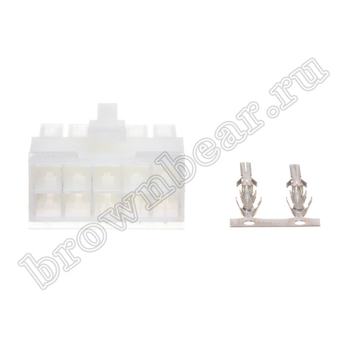 Разъем питания Mini-Fit 10 контактов, гнездо на кабель, шаг 4,2мм MF-10F фото 3