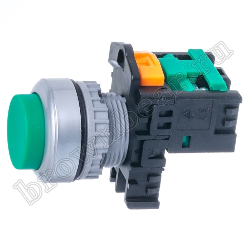 Кнопка управления выступающая, с фиксацией, d 30 мм, НР, зеленая TN2BAG-1A фото 2