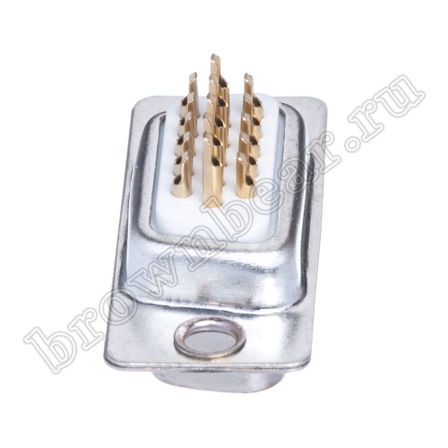 Разъем D-SUB  15 контактов высокой плотности, вилка на кабель, пайка, тип 2 DHS-15M фото 7