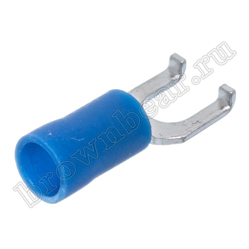 Клемма вилочная обжимная тип "U" 4.3мм на провод 1.5-2.5мм с фланцем, изолированная, кратно 100шт. TYFI-2-4 фото 4